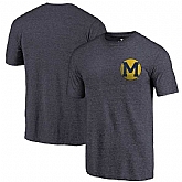 Michigan Wolverines Fanatics Branded Navy Vault Tri Blend T-Shirt,baseball caps,new era cap wholesale,wholesale hats
